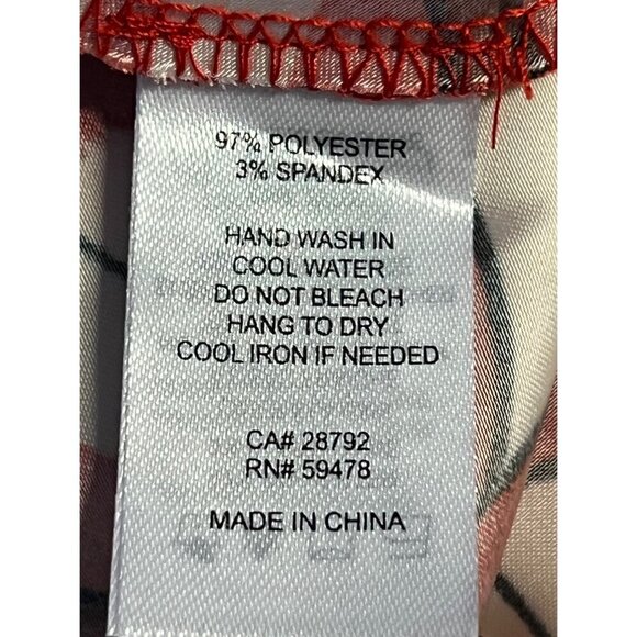 Sigrid Olsen Women Faux Wrap Skirt Size Large Red Ivory Midi Floral Stretch New - Picture 9 of 9